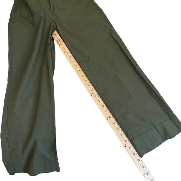 Nicole Miller Colette Cropped Hi-Rise Straight Leg Pants Olive Green Size 2 NWOT - Picture 7 of 10